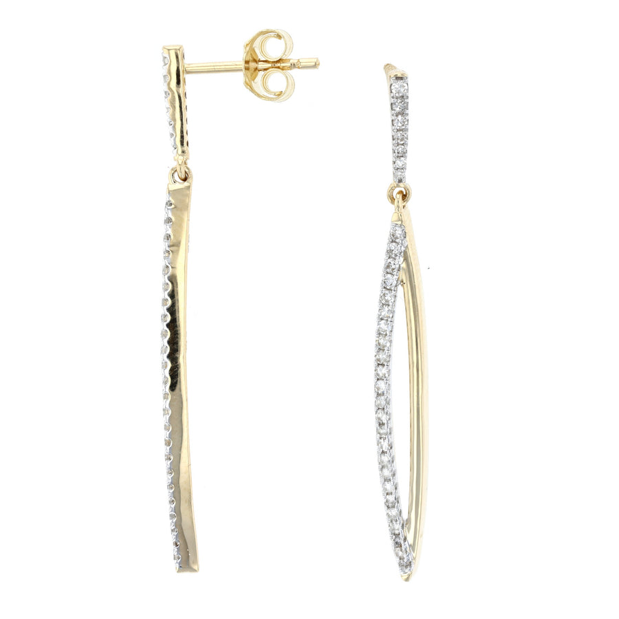 Vertical Stretched Hoop Diamond Earrings E3813