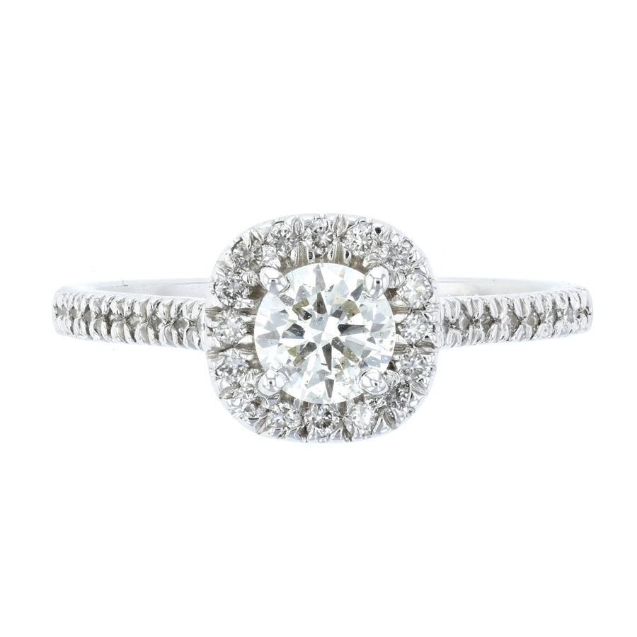 Round Diamond Cushion Halo Engagement Ring L2463