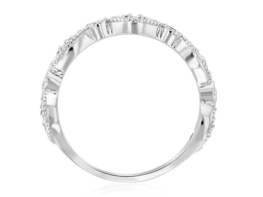 Three-Stone Diamond and Emerald Infinity Ring (.35 ct. tw.) - The Brothers Jewelry Co.