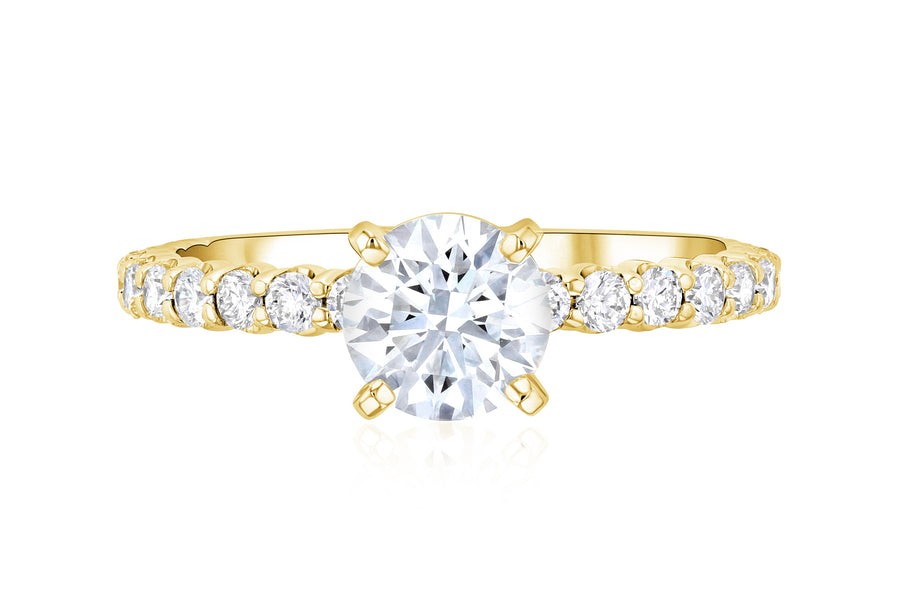 Micro Pavé Round Diamond Solitaire Engagement Ring L3502 Series