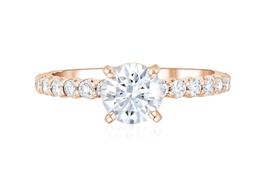 Micro Pavé Round Diamond Solitaire Engagement Ring L3502 Series