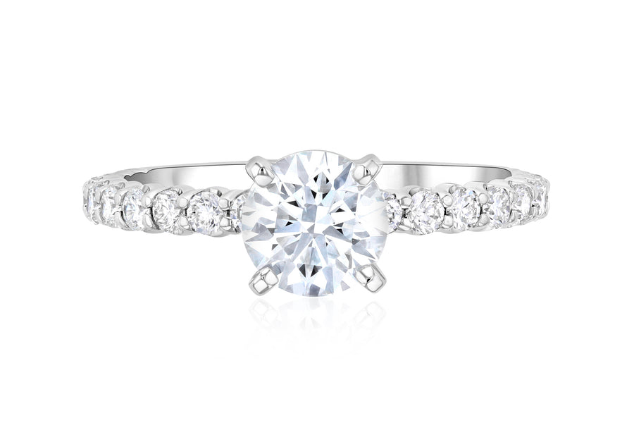 Micro Pavé Round Diamond Solitaire Engagement Ring L3502 Series