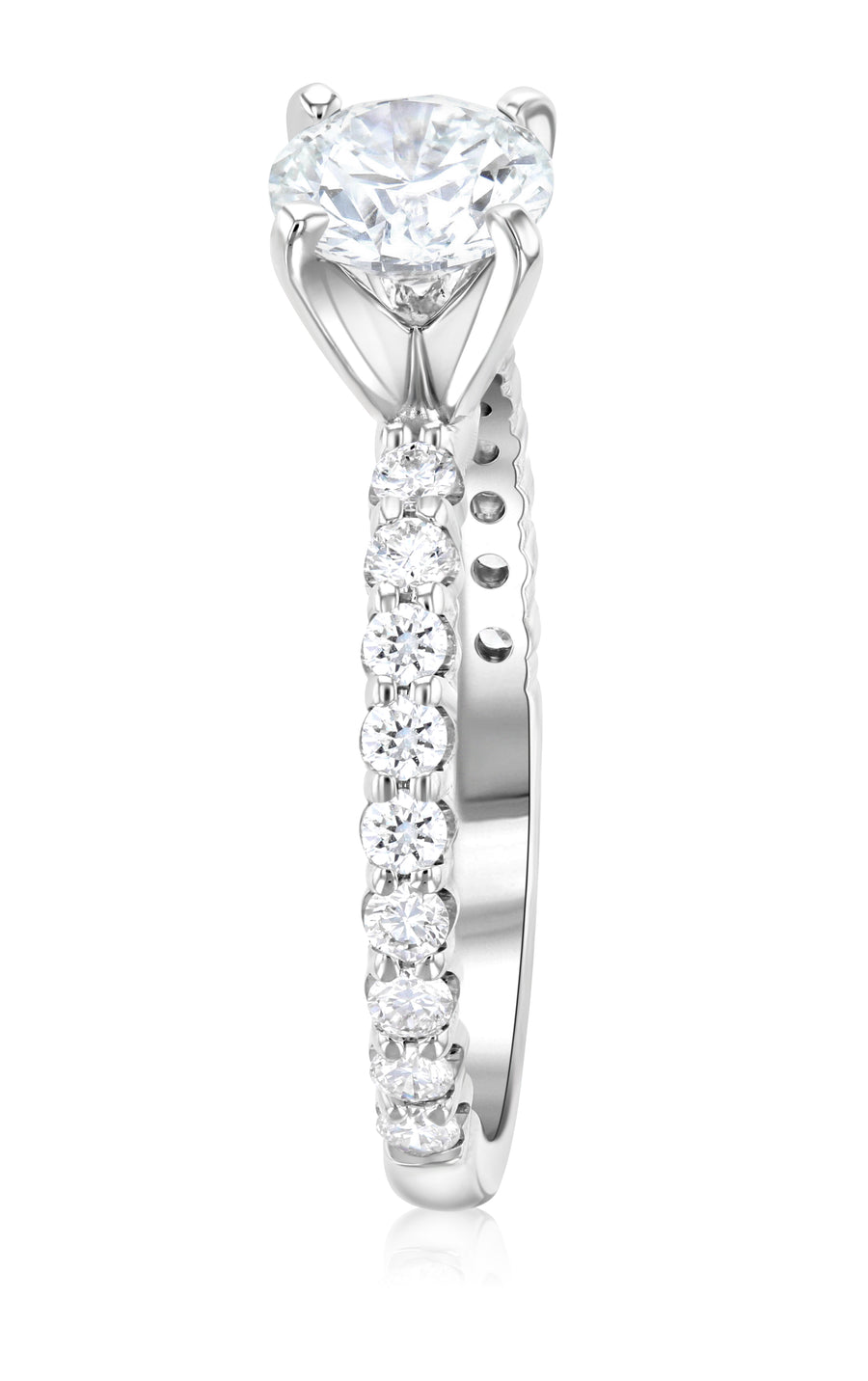 Micro Pavé Round Diamond Solitaire Engagement Ring L3502 Series