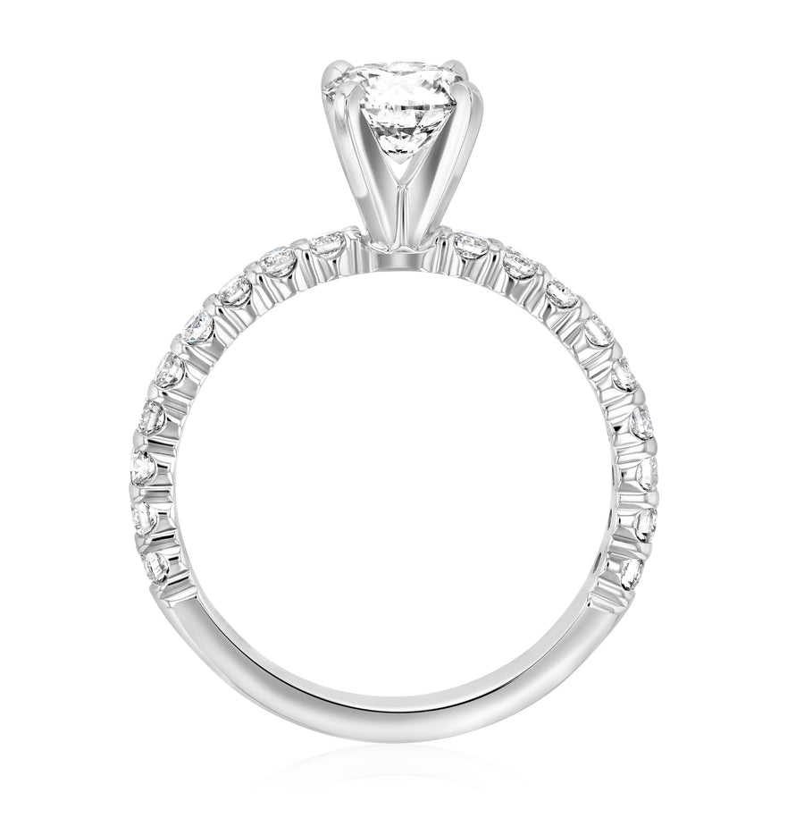 Micro Pavé Round Diamond Solitaire Engagement Ring L3502 Series