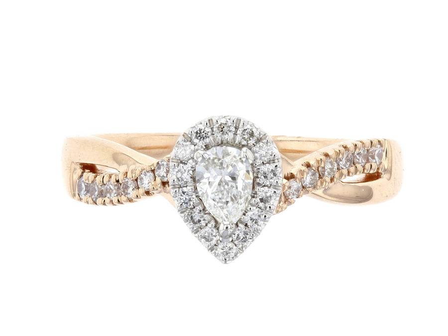 Pear Halo Engagement Ring L3574
