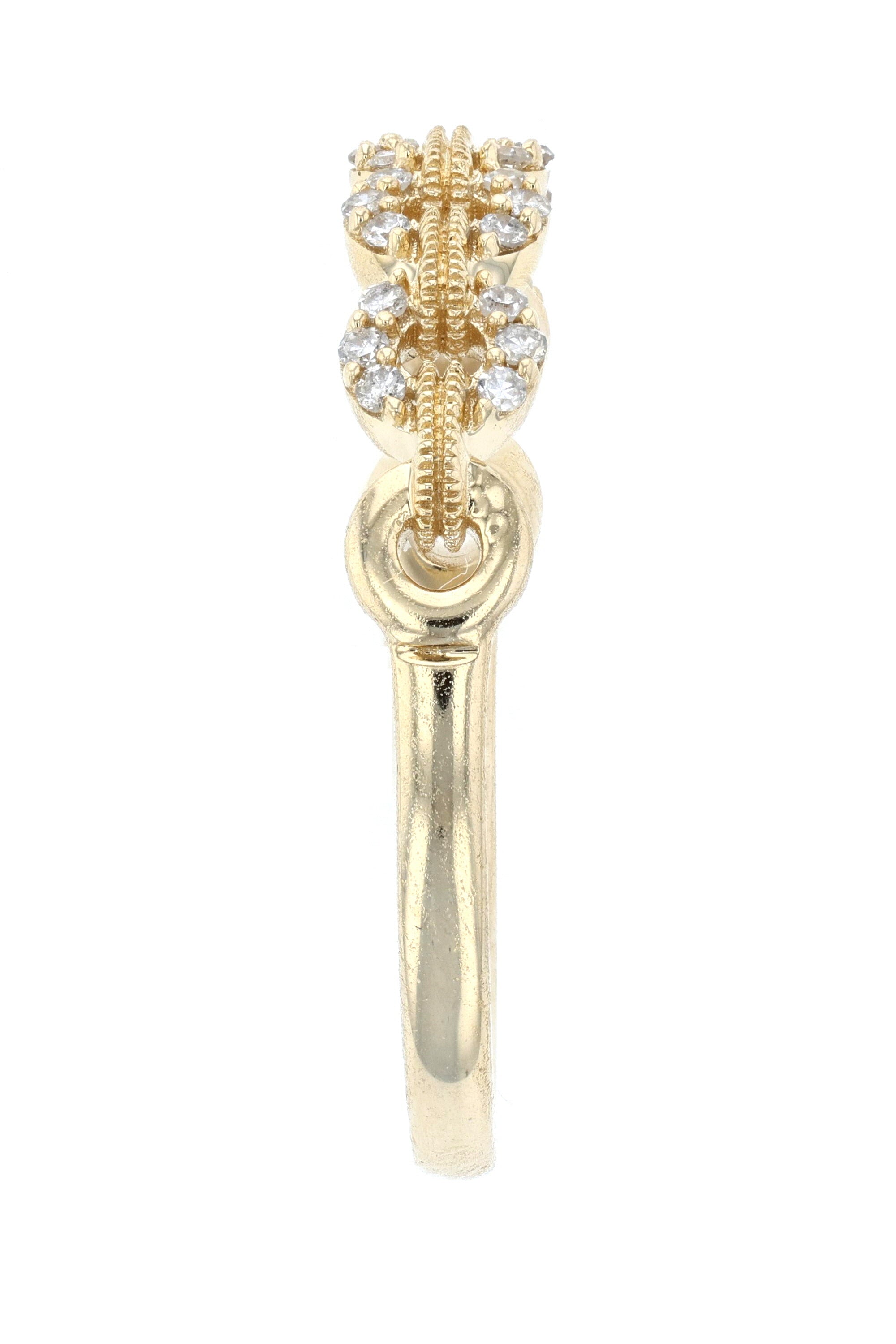 Petite Milgrain Chain-link Diamond Fashion Ring L3820