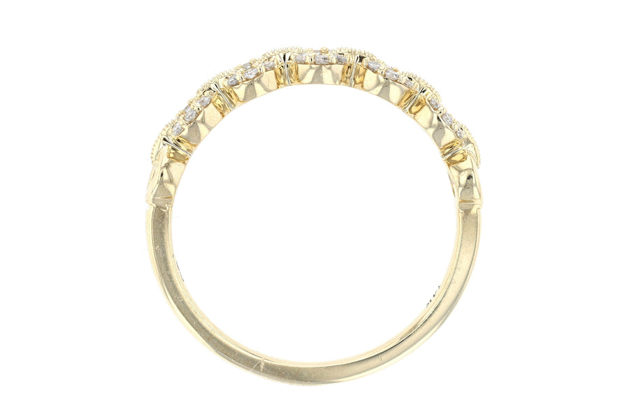 Petite Milgrain Chain-link Diamond Fashion Ring L3820