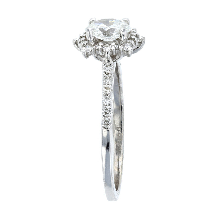 Concave Oval Halo Engagement Ring L3824