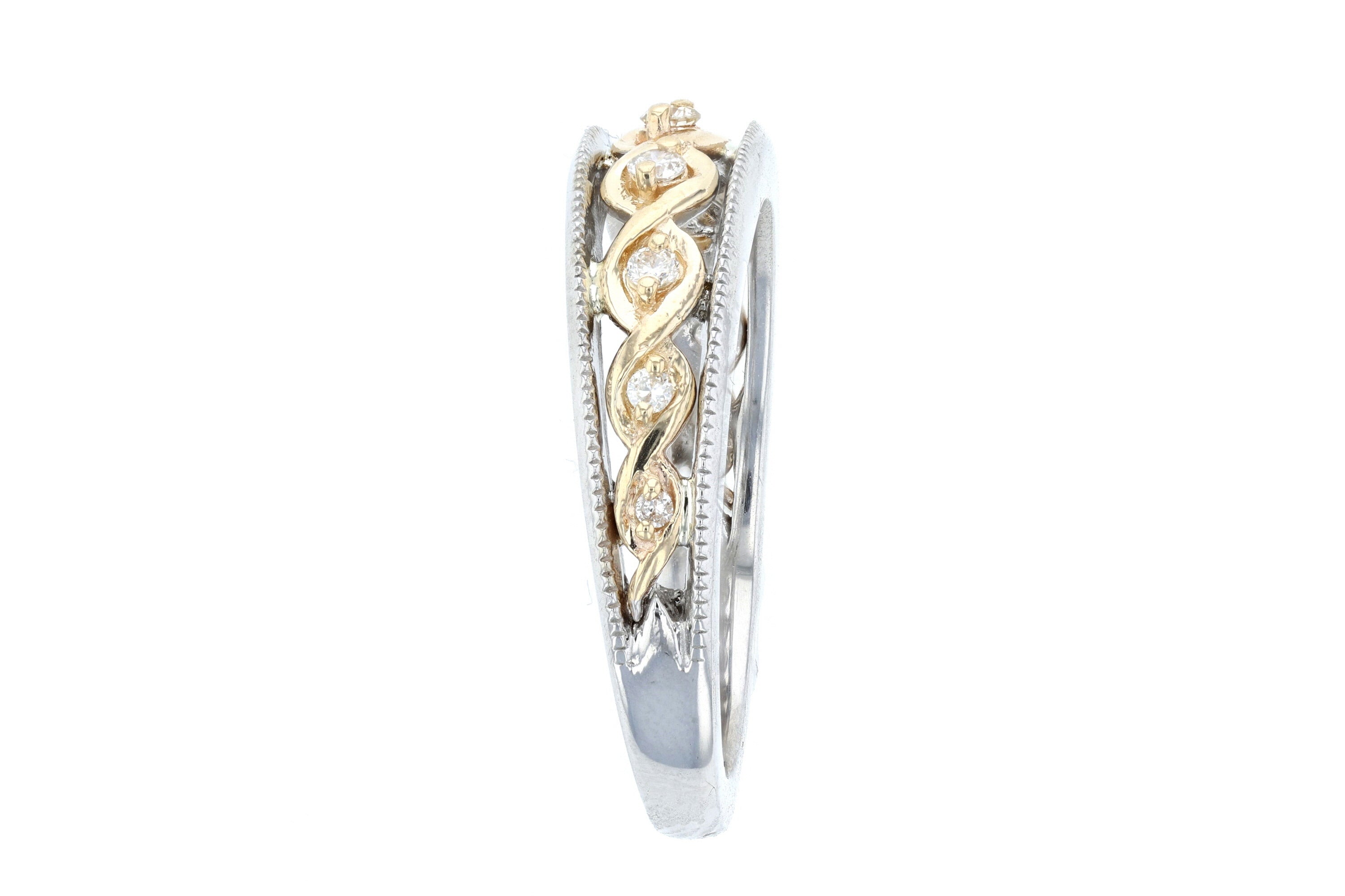 Milgrain Two-tone Infinity Diamond Fashion Ring L3845