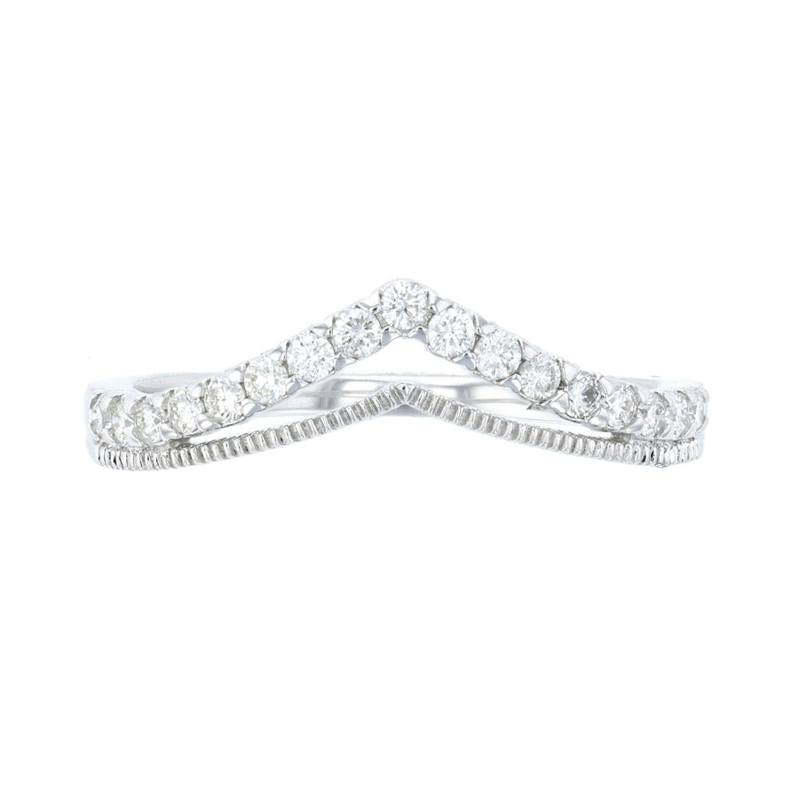 Chevron Milgrain Diamond Ring L3878