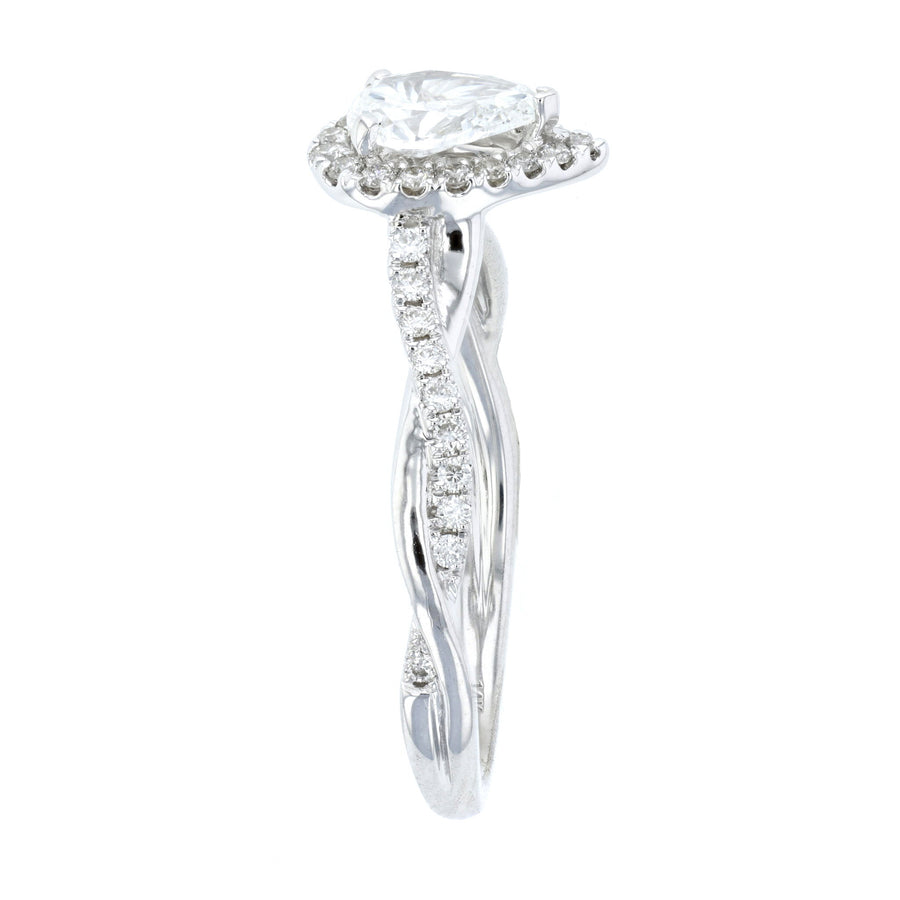 Infinity Pear Halo Diamond Engagement Ring L3879