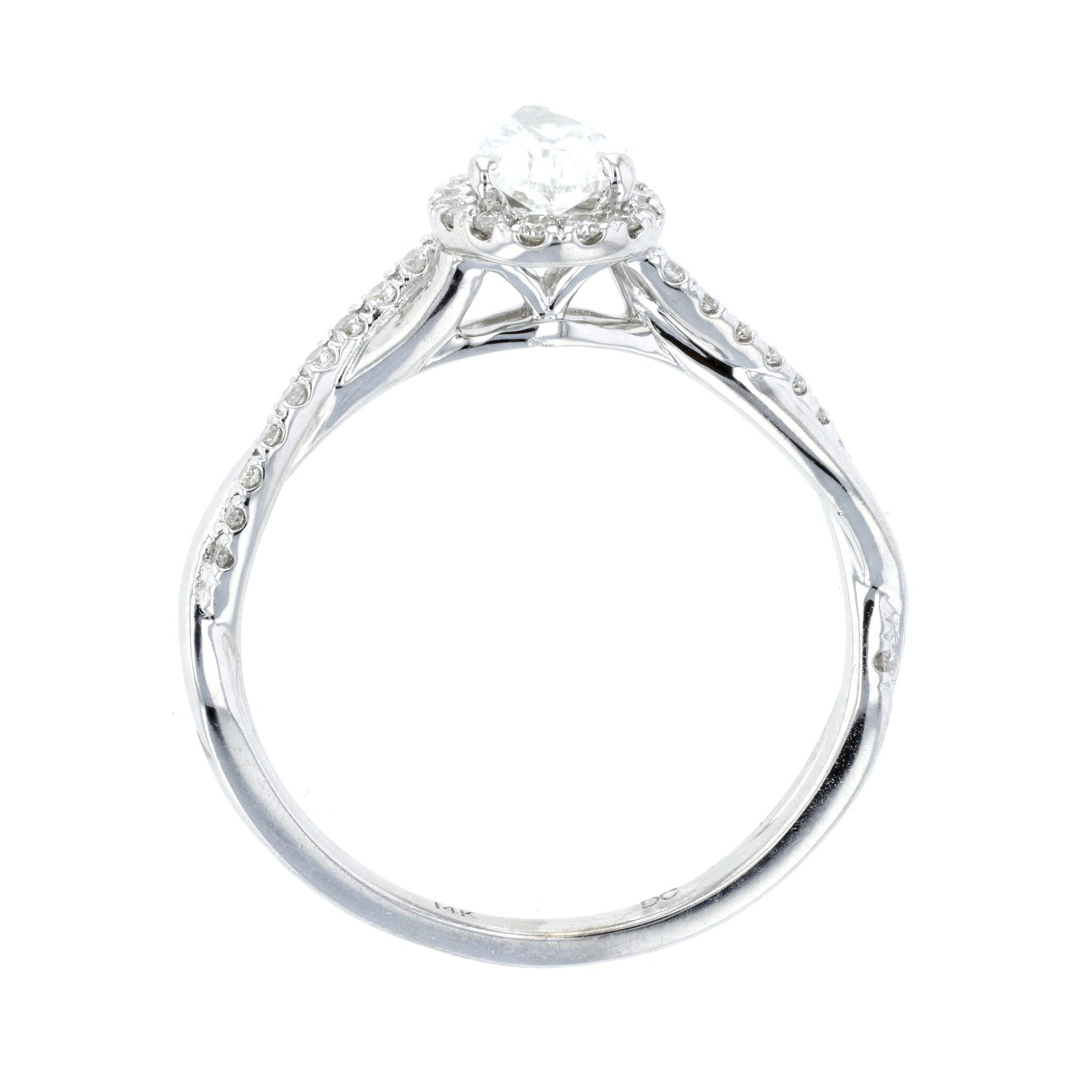 Infinity Pear Halo Diamond Engagement Ring L3879