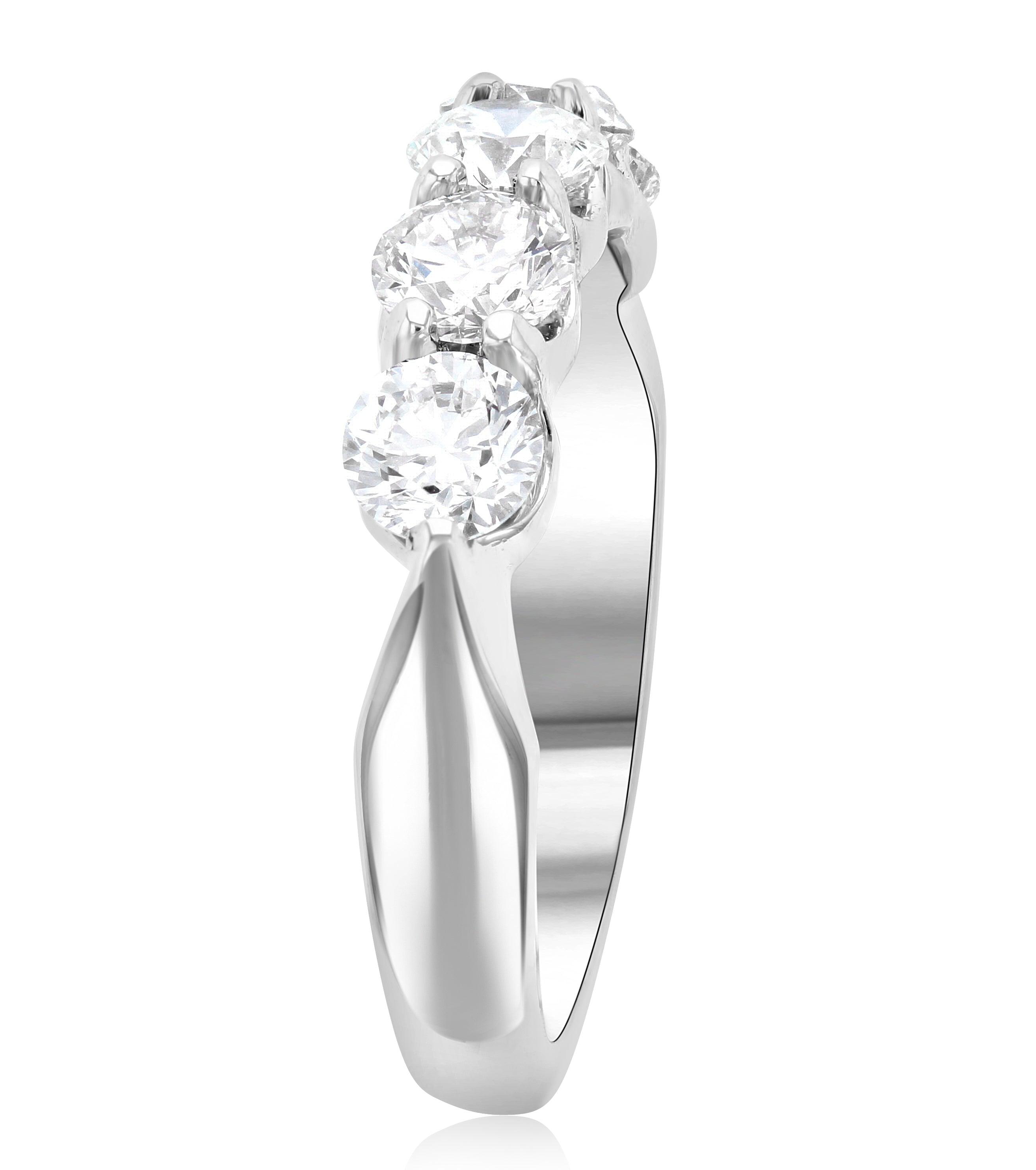 Five-Stone Diamond Shared Prong Wedding Ring - The Brothers Jewelry Co.