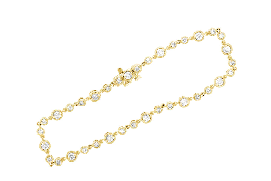 Diamond Milgrain Tennis Bracelet (1.80 ct. tw.) - The Brothers Jewelry Co.