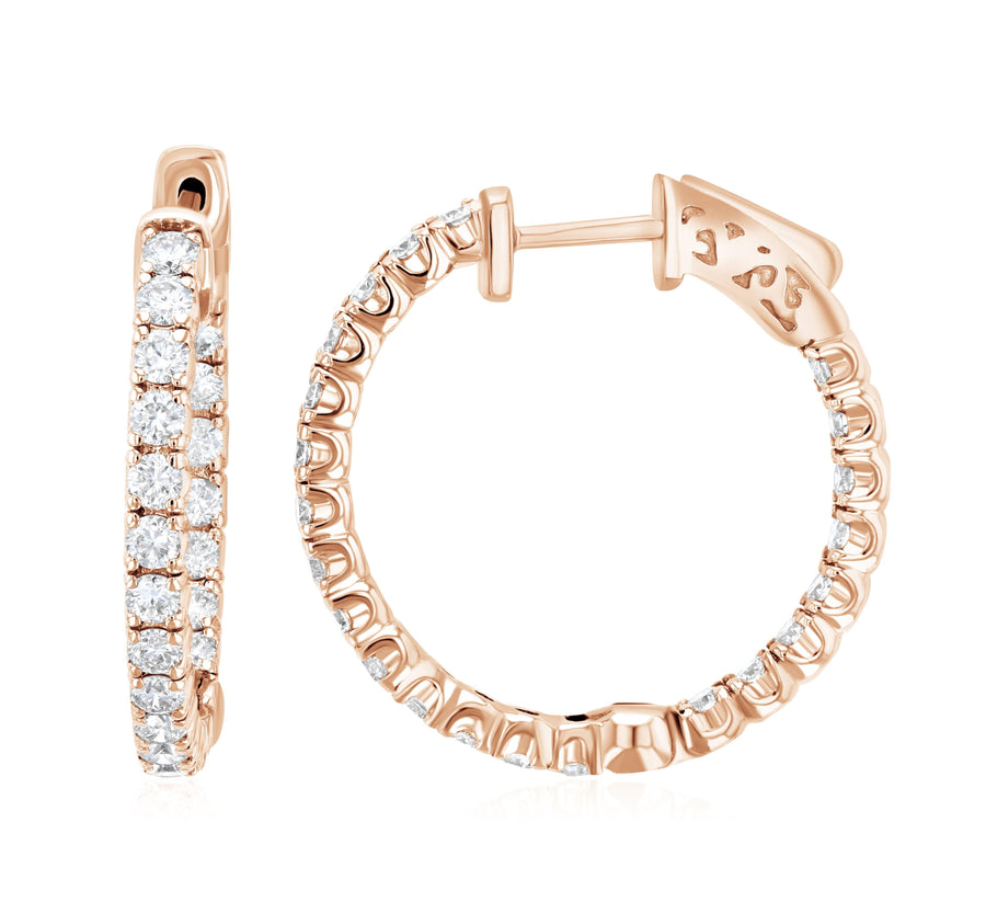 Pavé Diamond Hoop Earrings - The Brothers Jewelry Co.