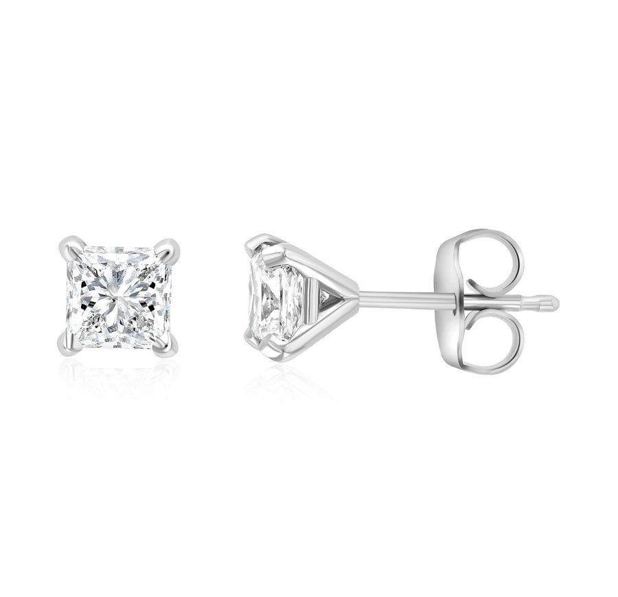 Princess Cut Diamond Stud Earrings - The Brothers Jewelry Co.