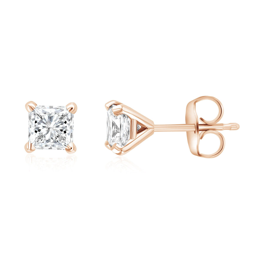 Princess Cut Diamond Stud Earrings - The Brothers Jewelry Co.