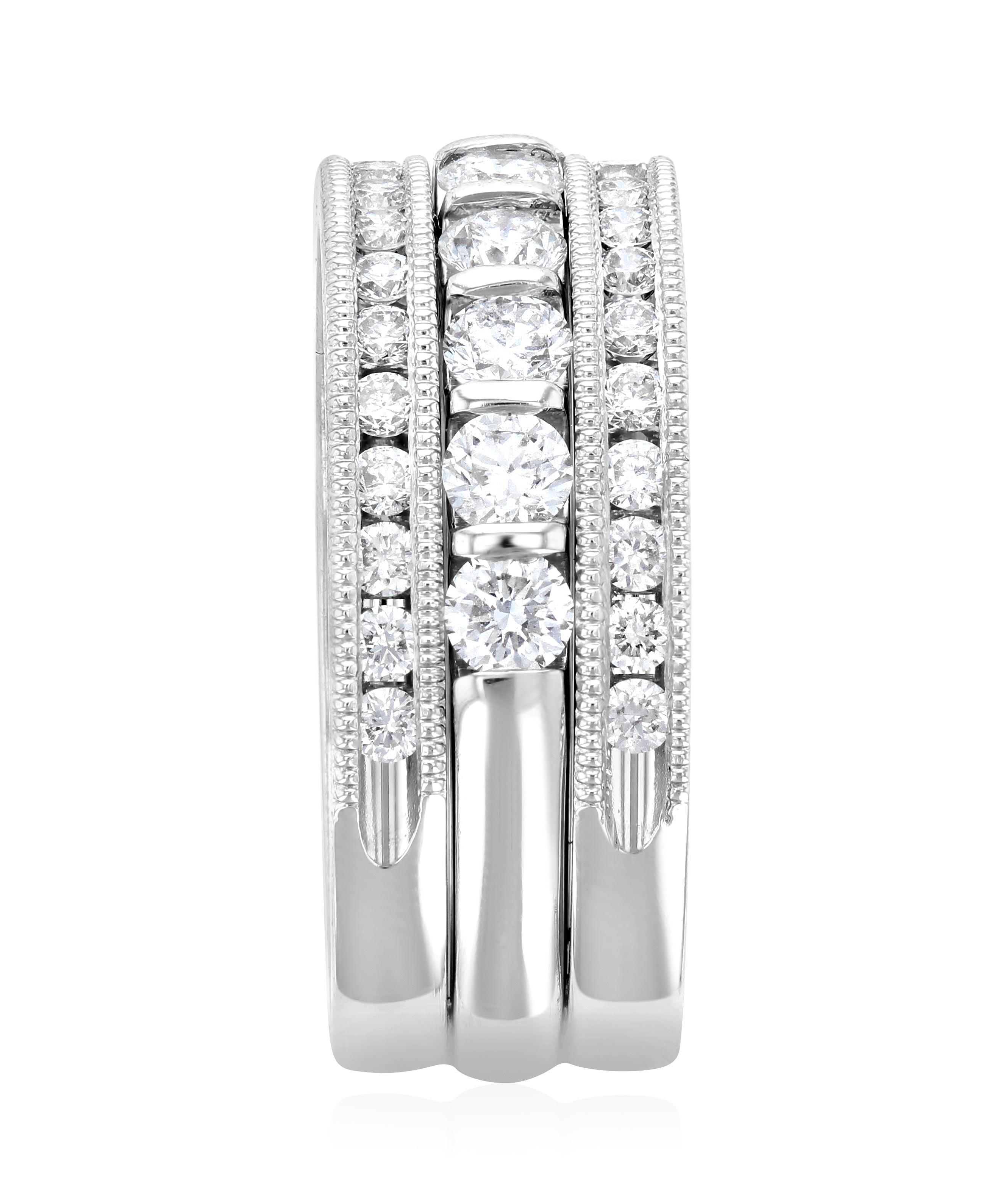 Diamond Three-Row Fashion Ring (1.35 ct. tw.) - The Brothers Jewelry Co.