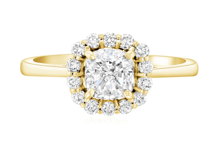 Halo Cushion Diamond Engagement Ring (1.28 ct. tw.) - The Brothers Jewelry Co.