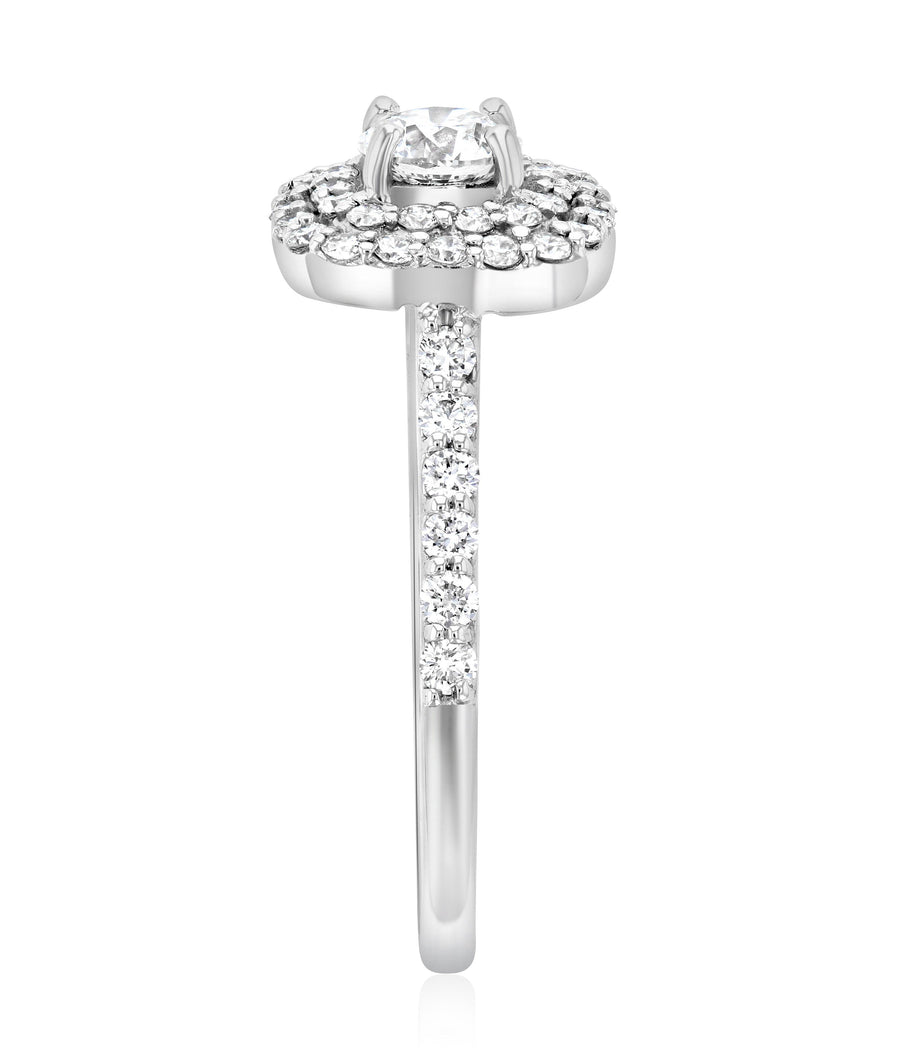 Double Princess Halo Diamond Engagement Ring - The Brothers Jewelry Co.