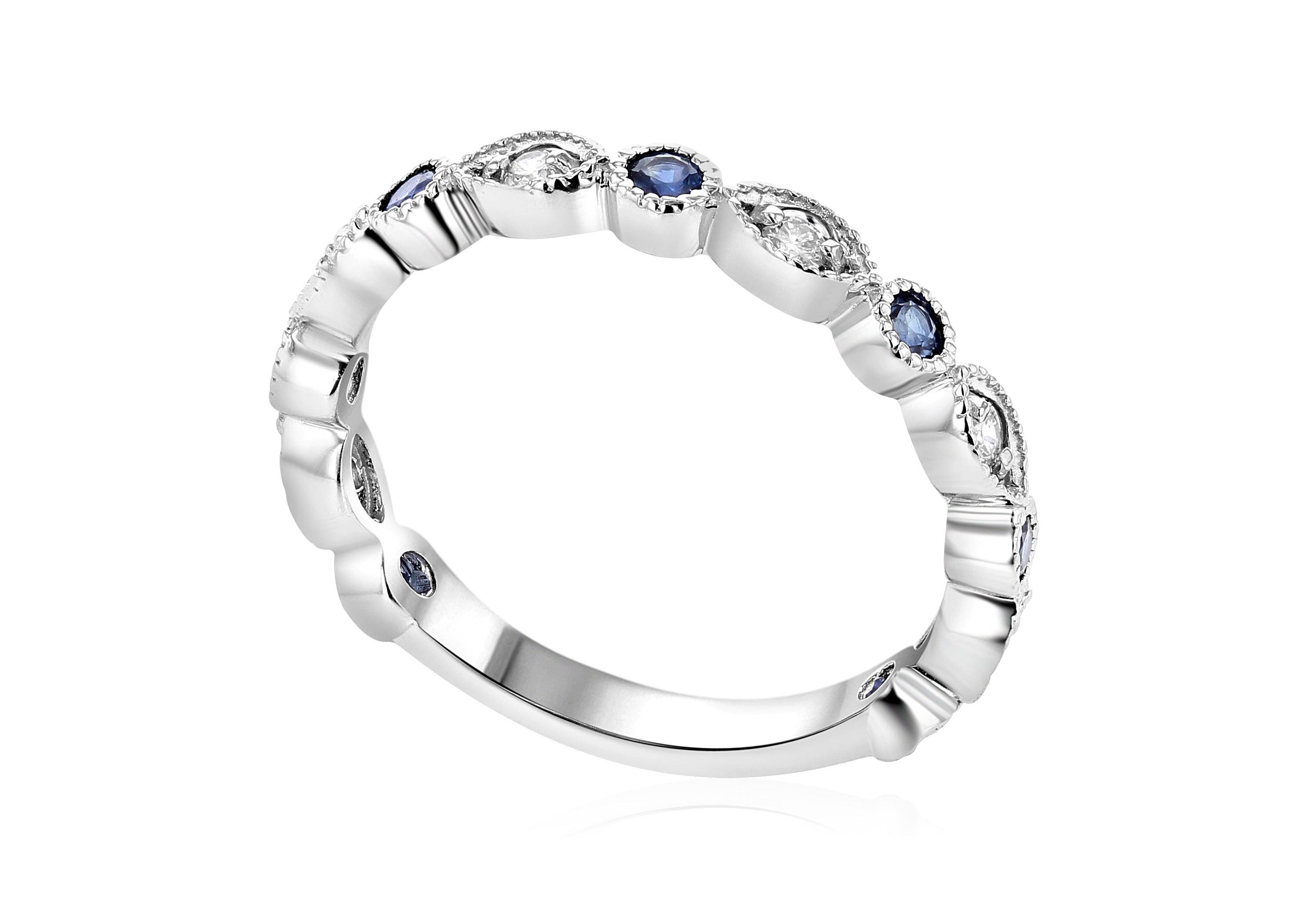 Diamond and Sapphire Infinity Fashion Ring (.50 ct. tw.) - The Brothers Jewelry Co.