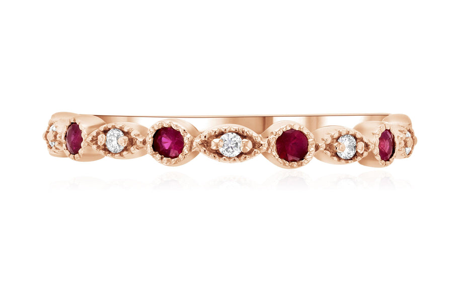 Diamond and Ruby Infinity Ring (.31 ct. tw.) - The Brothers Jewelry Co.