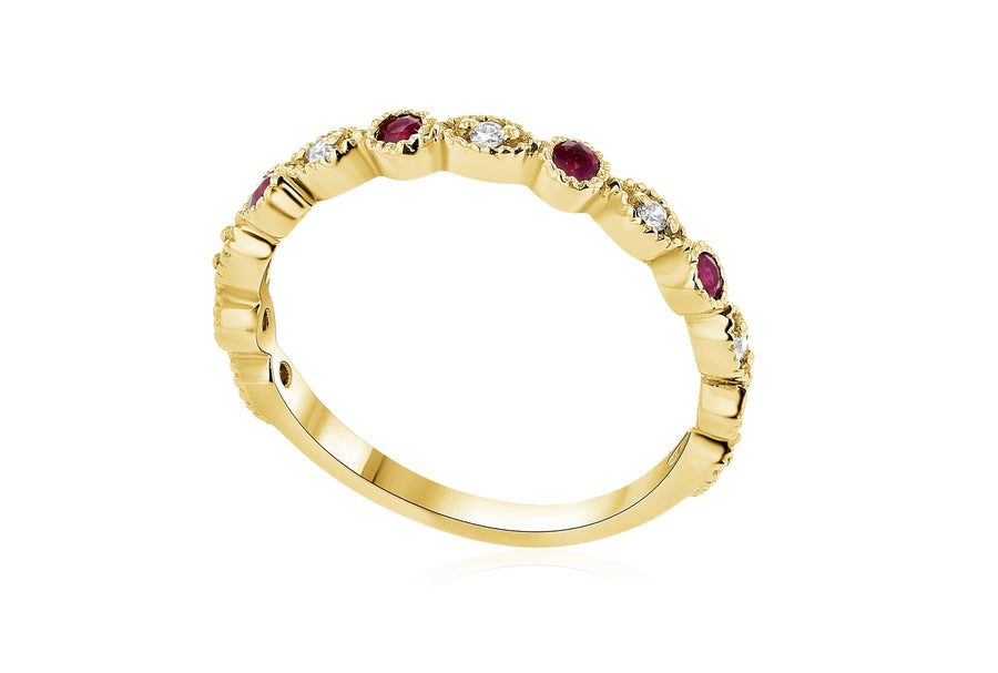 Diamond and Ruby Infinity Ring (.31 ct. tw.) - The Brothers Jewelry Co.