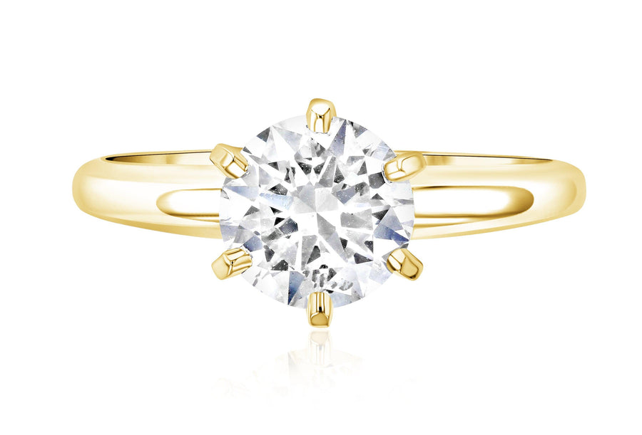 Six Prong Diamond Solitaire Engagement Ring - The Brothers Jewelry Co.