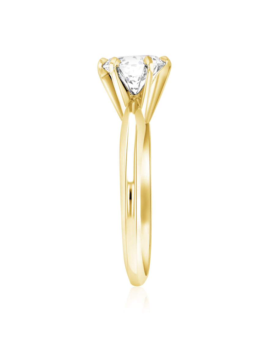 Six Prong Diamond Solitaire Engagement Ring - The Brothers Jewelry Co.