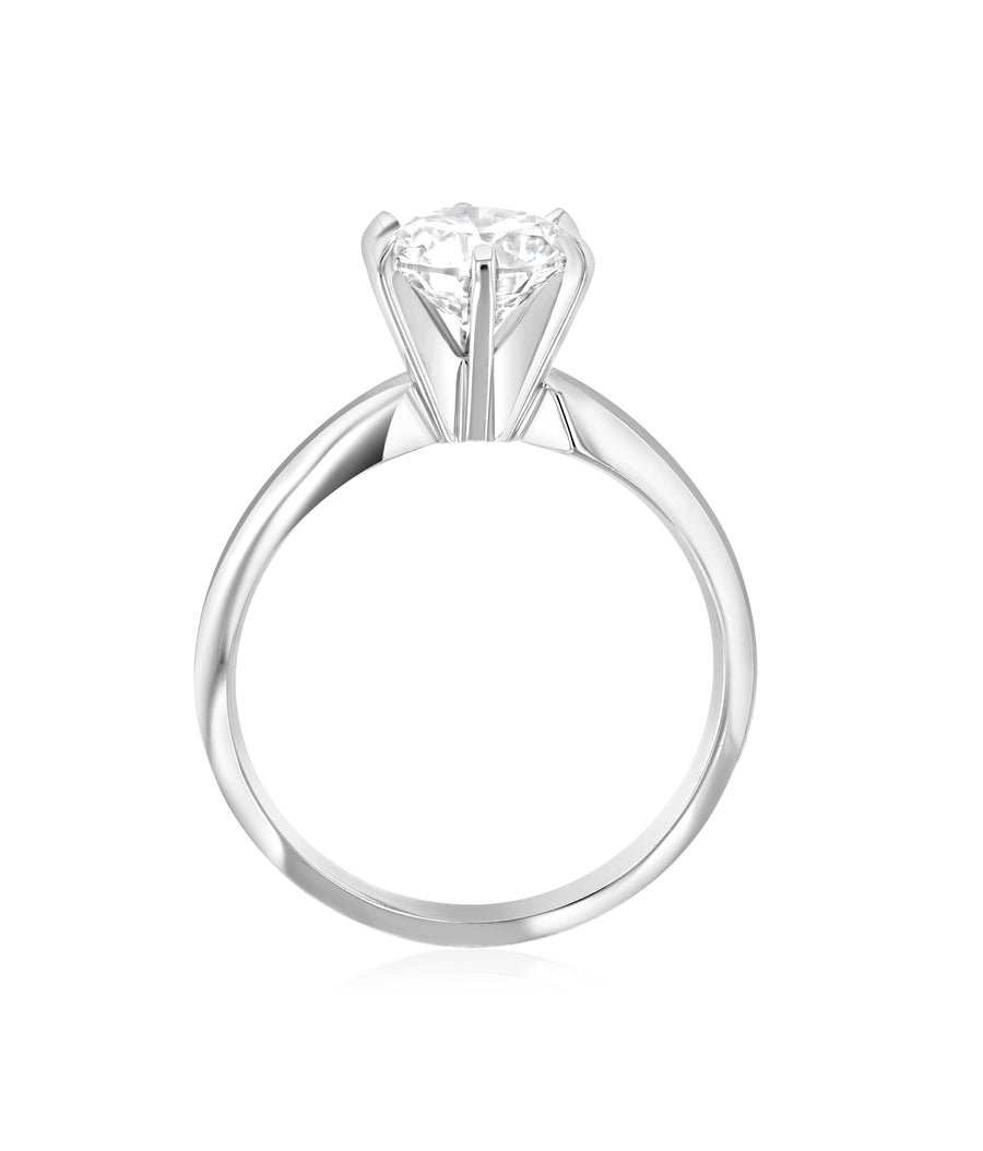 Six Prong Diamond Solitaire Engagement Ring - The Brothers Jewelry Co.