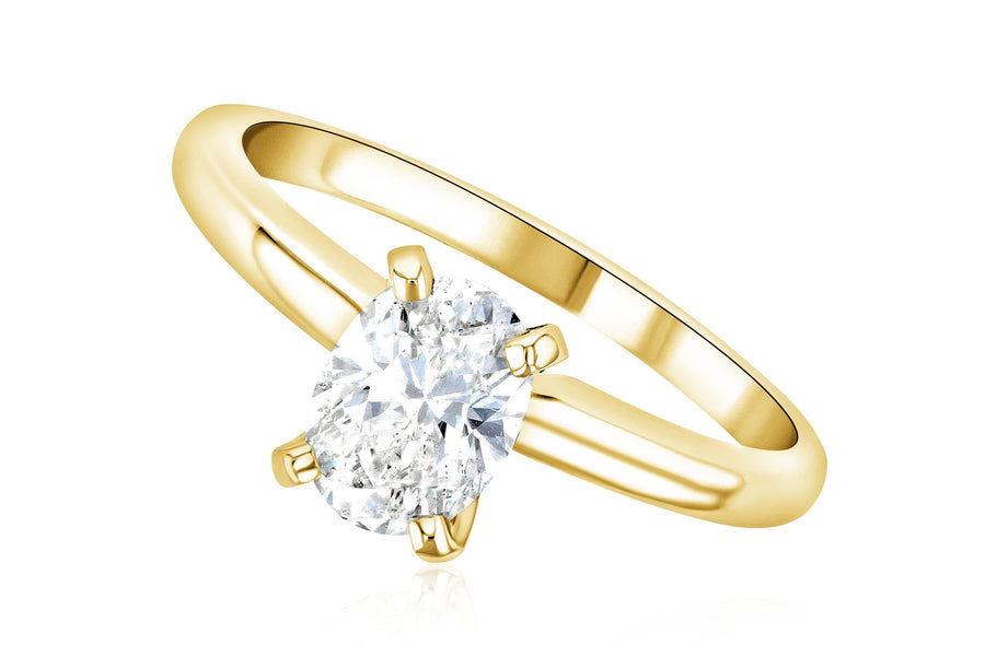 Oval Cut Diamond Solitaire Engagement Ring - The Brothers Jewelry Co.