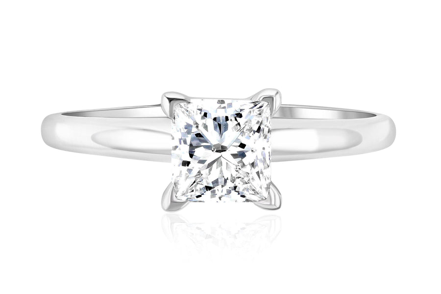 Princess Cut Diamond Solitaire Engagement Ring - The Brothers Jewelry Co.