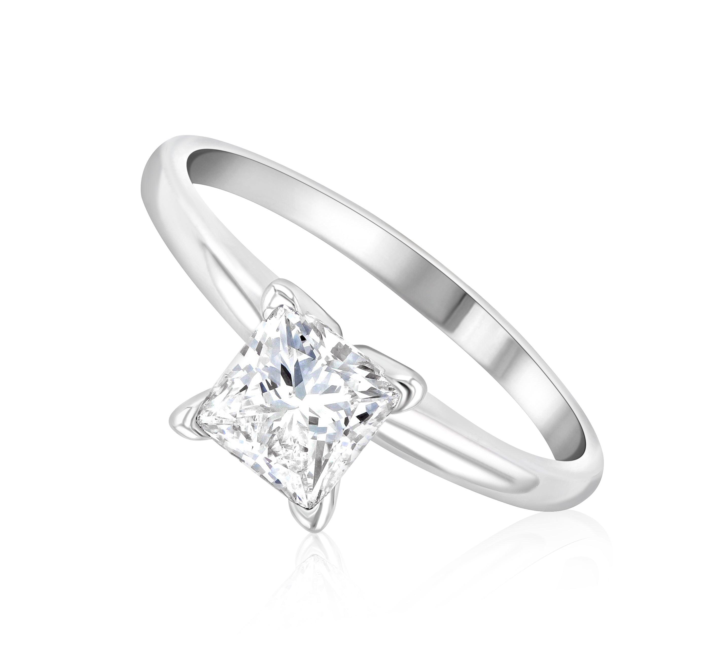 Princess Cut Diamond Solitaire Engagement Ring - The Brothers Jewelry Co.