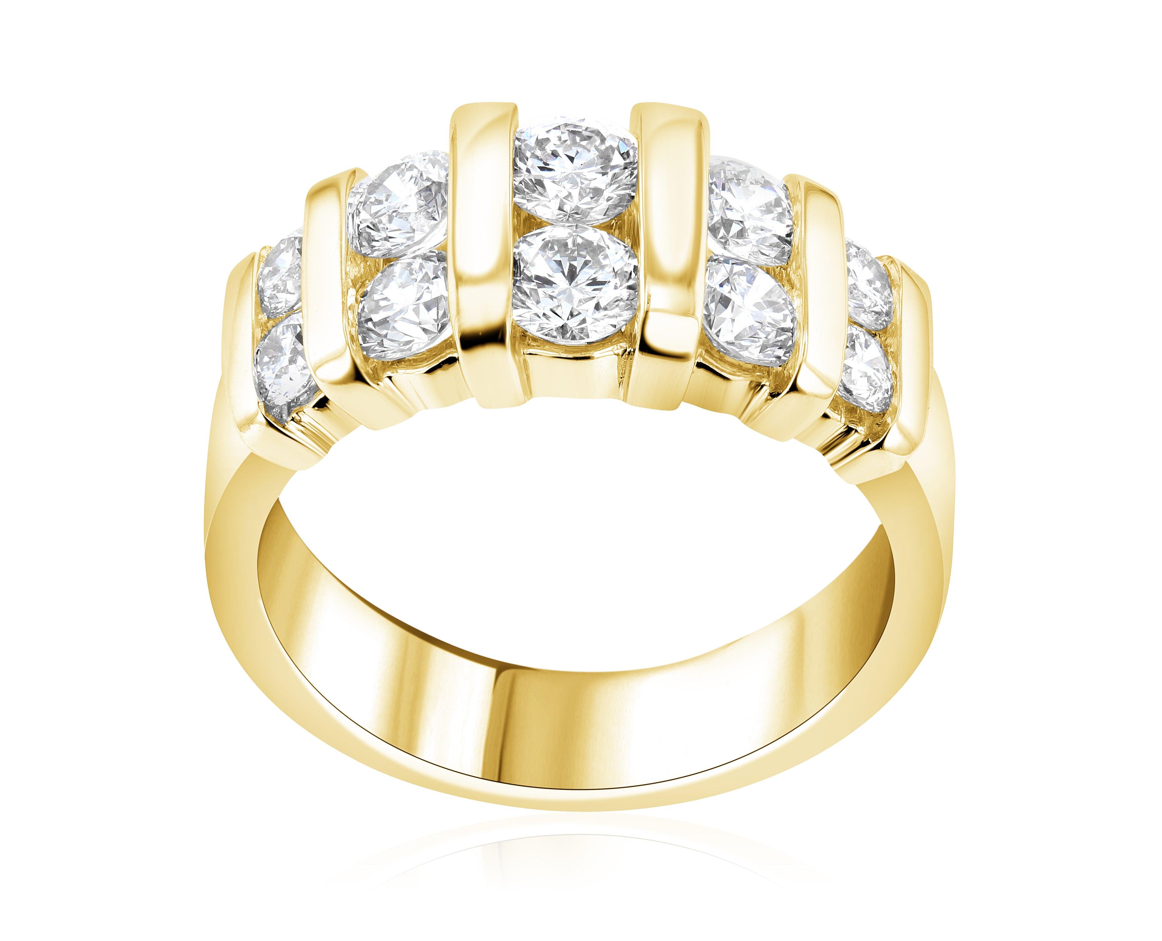 Double Row Five-Set Diamond Anniversary Ring (2 ct. tw.) - The Brothers Jewelry Co.