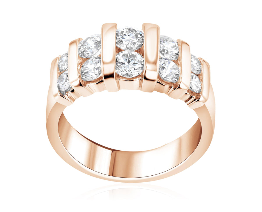 Double Row Five-Set Diamond Anniversary Ring (2 ct. tw.) - The Brothers Jewelry Co.