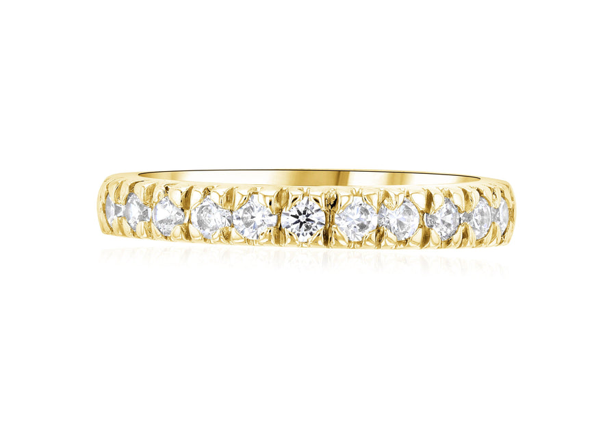 French Pavè Set Round Diamond Wedding Ring - The Brothers Jewelry Co.