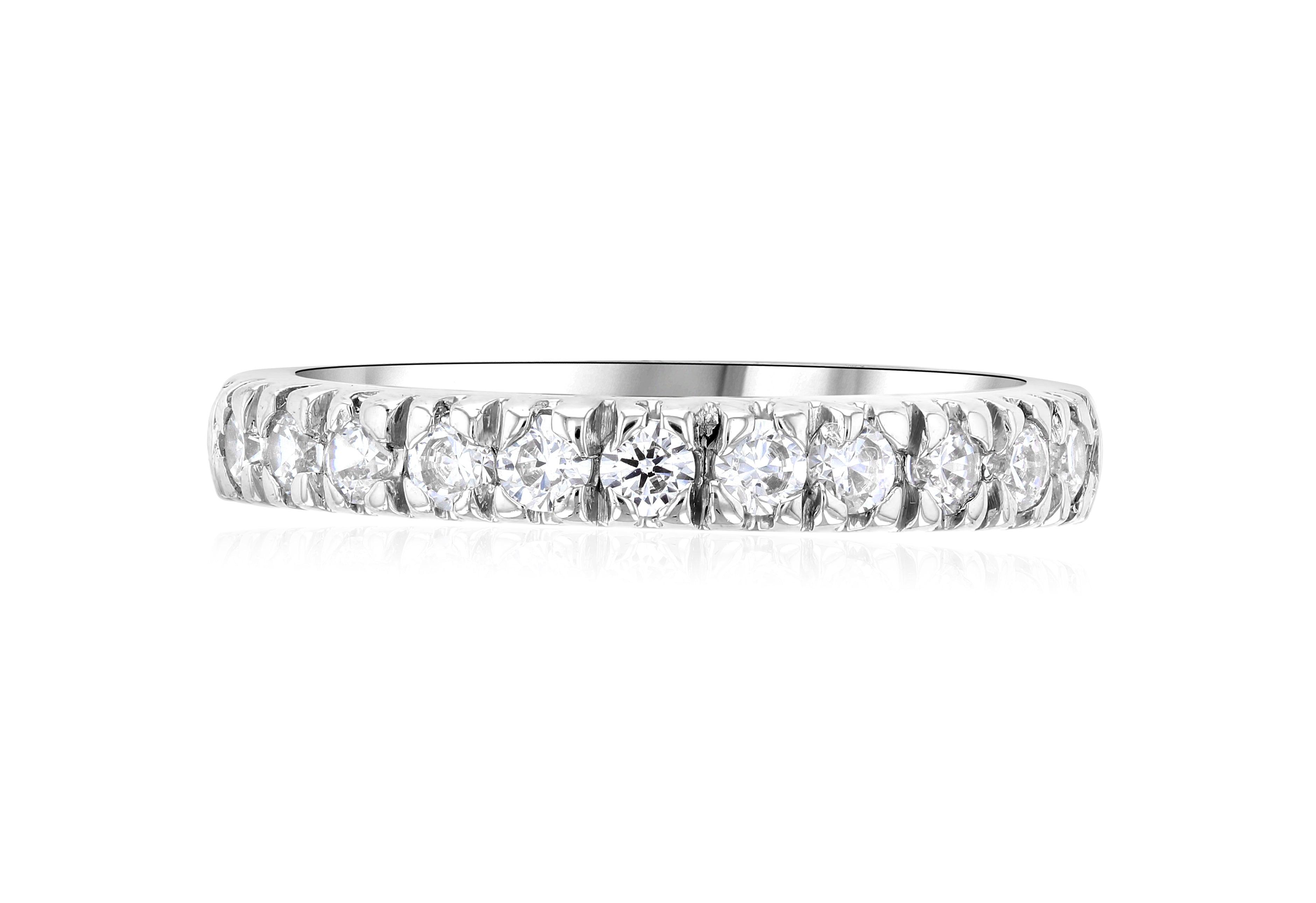 French Pavè Set Round Diamond Wedding Ring - The Brothers Jewelry Co.