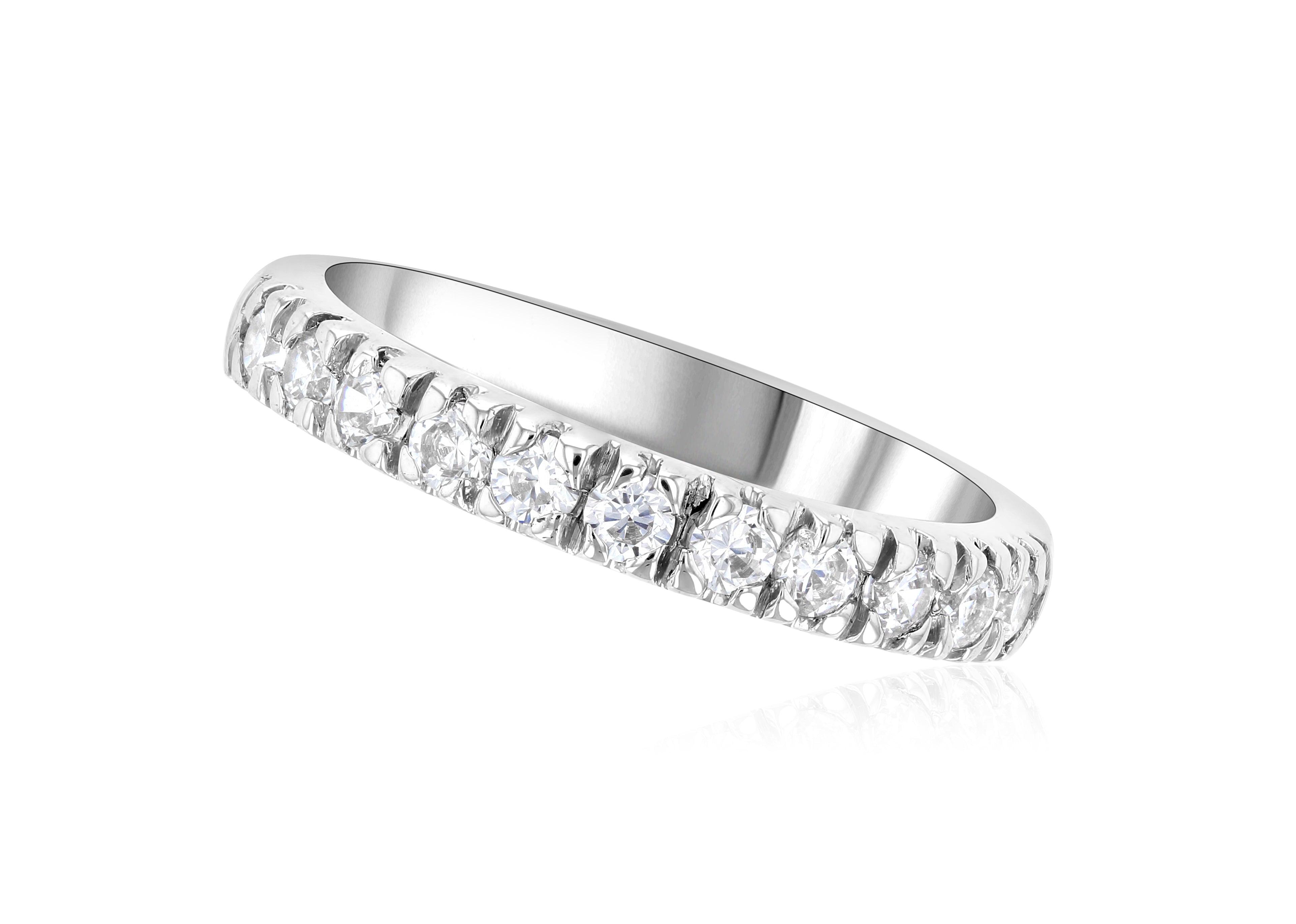 French Pavè Set Round Diamond Wedding Ring - The Brothers Jewelry Co.