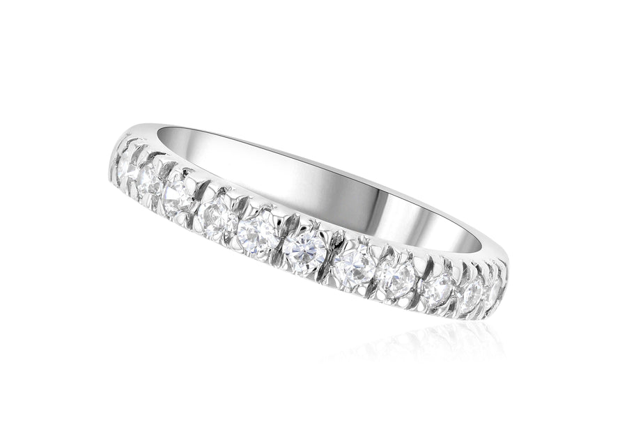 French Pavè Set Round Diamond Wedding Ring - The Brothers Jewelry Co.