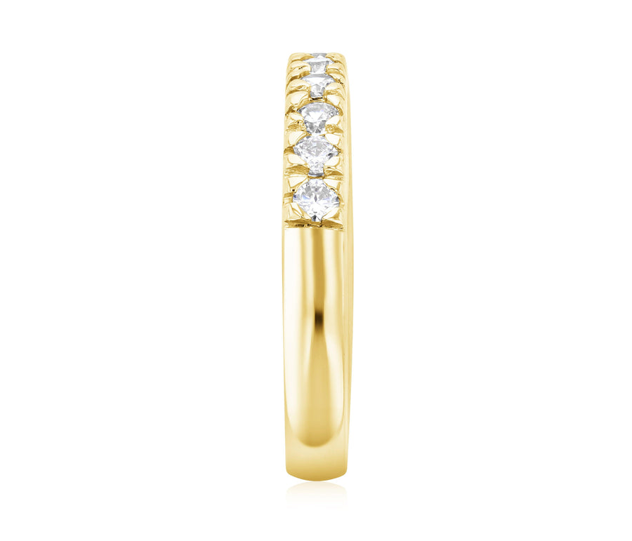 French Pavè Set Round Diamond Wedding Ring - The Brothers Jewelry Co.