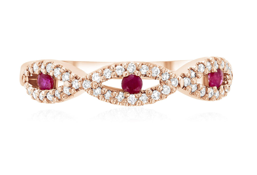 Diamond and Ruby Infinity Fashion Ring - The Brothers Jewelry Co.