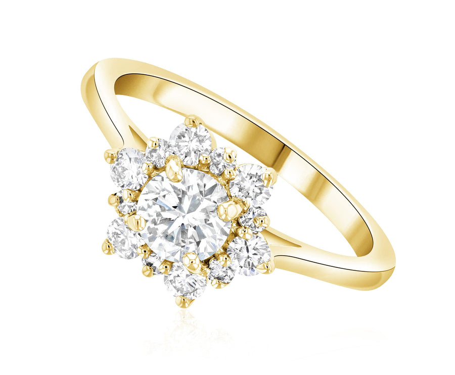 Diamond Star Halo Engagement Ring - The Brothers Jewelry Co.