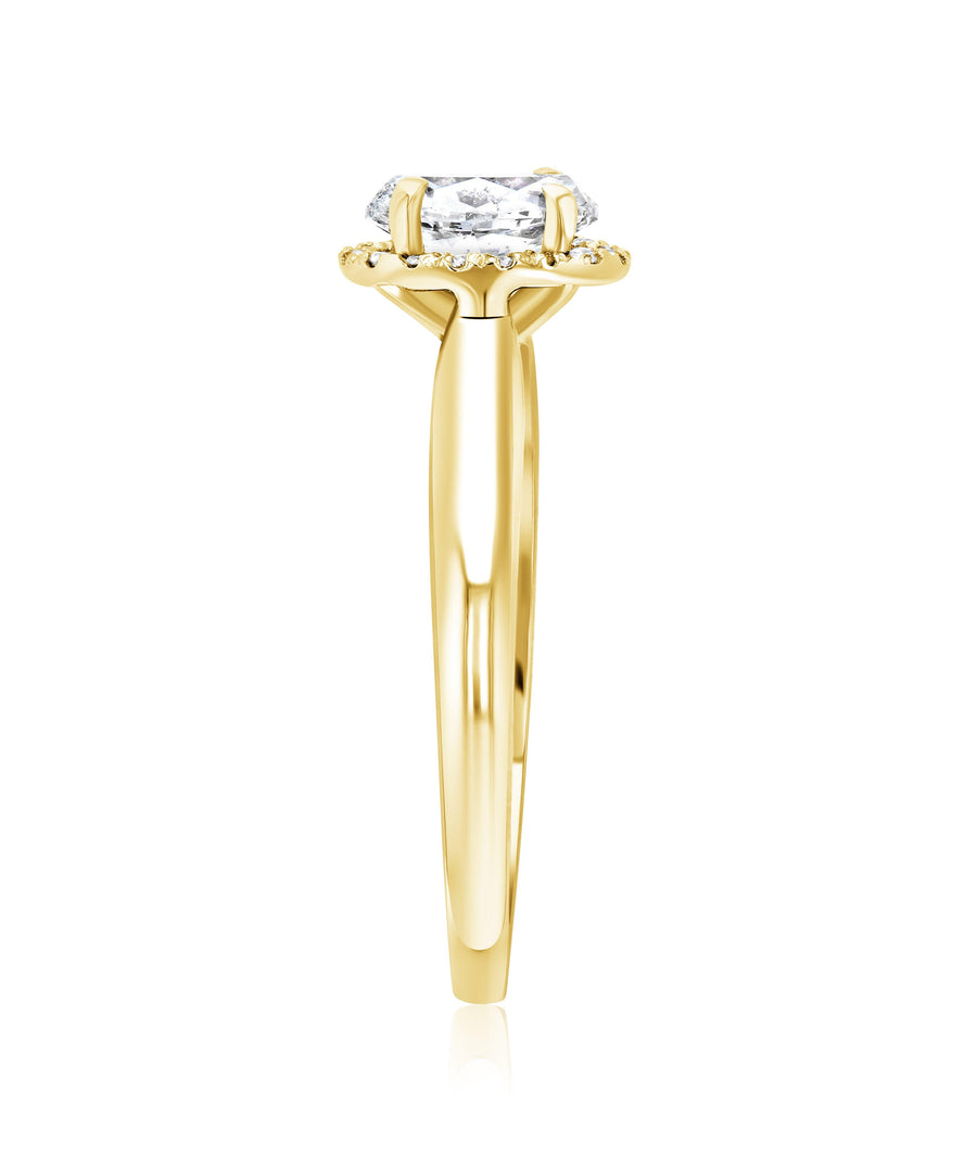 Halo Oval Diamond Engagement Ring (7/8 ct. tw.) - The Brothers Jewelry Co.