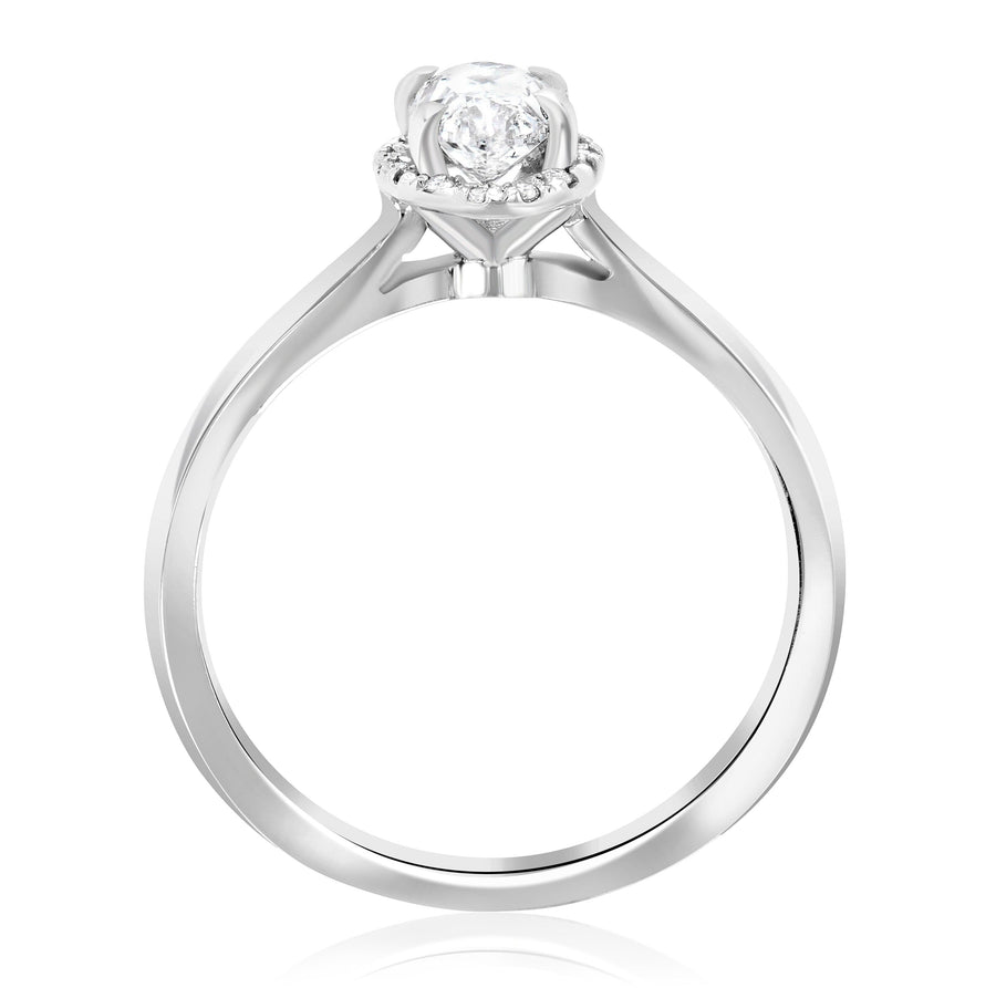 Halo Oval Diamond Engagement Ring (7/8 ct. tw.) - The Brothers Jewelry Co.