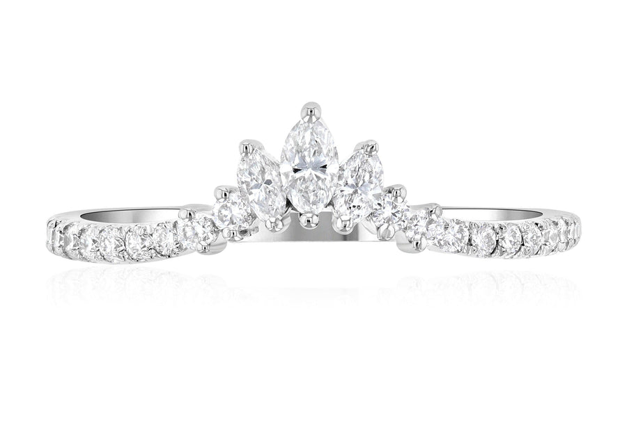 Chevron Marquise Crown Diamond Ring (.42 ct. tw.) - The Brothers Jewelry Co.