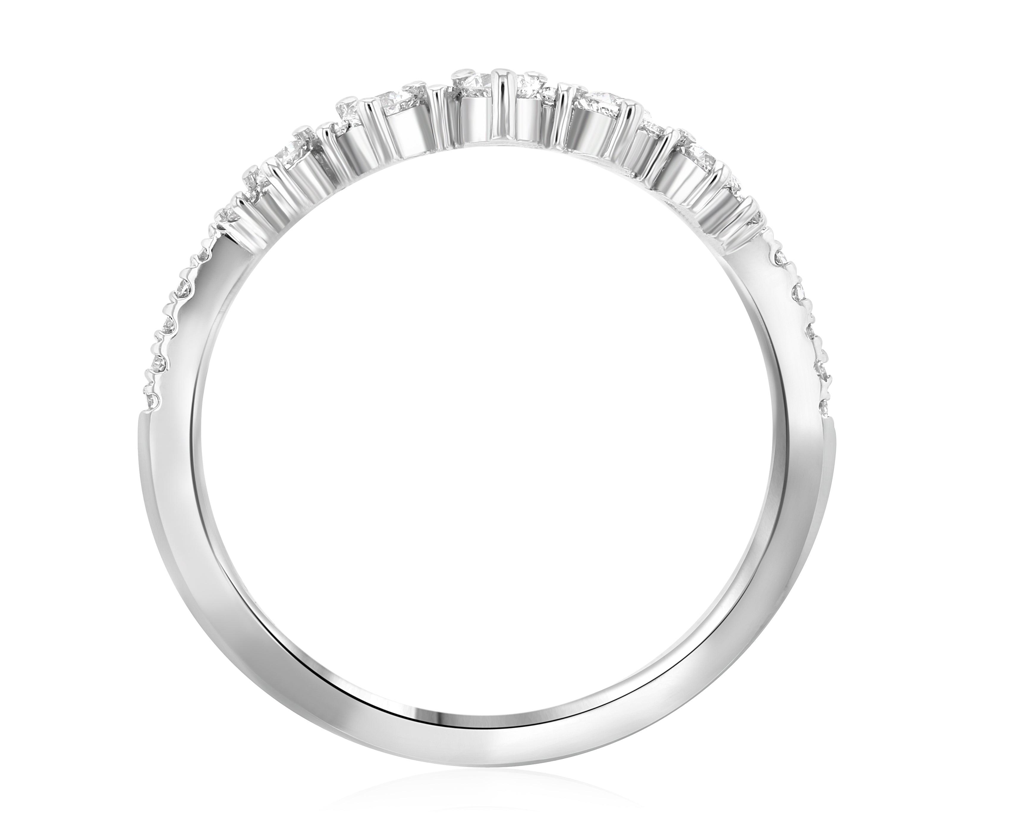 Chevron Diamond Crown Stackable Fashion Ring (.34 ct. tw.) - The Brothers Jewelry Co.