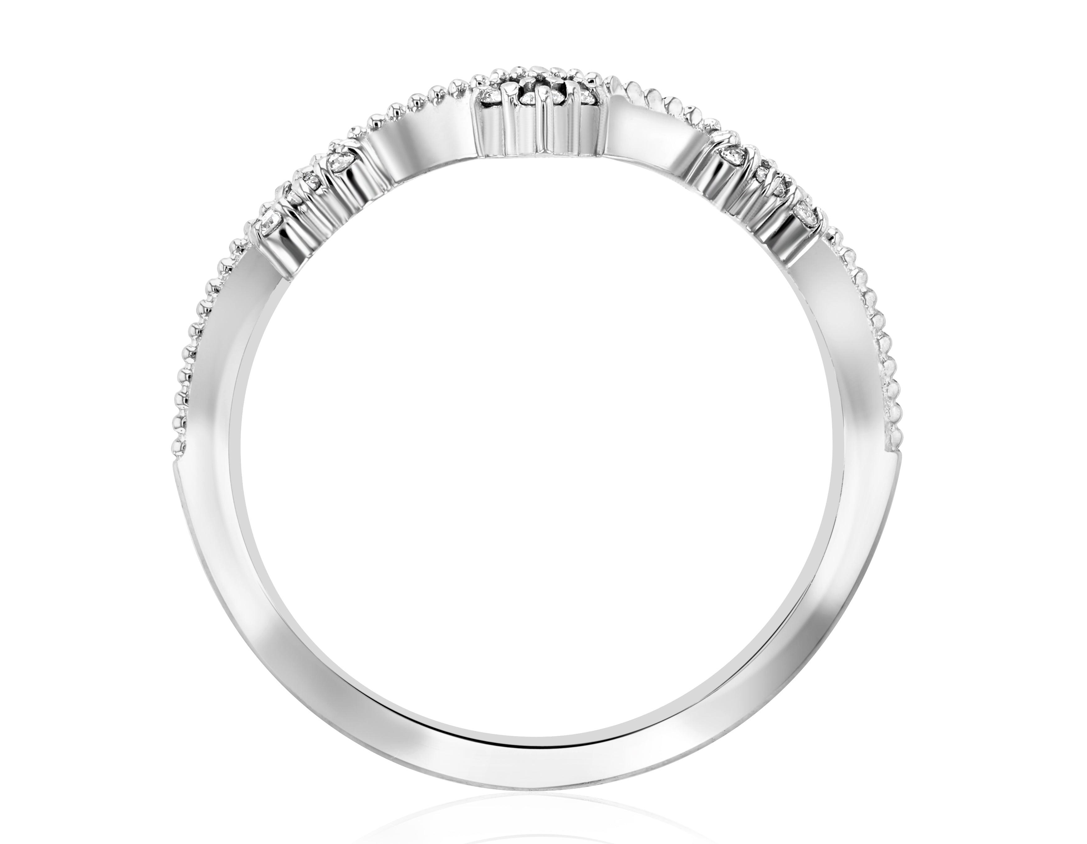Chevron Milgrain Diamond Ring - The Brothers Jewelry Co.