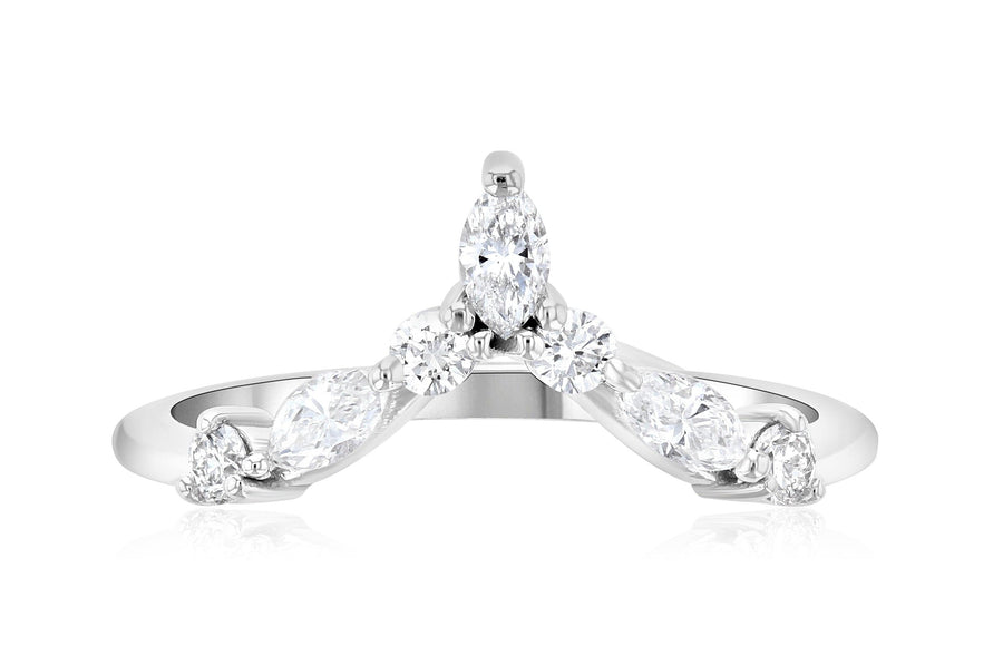 Chevron Marquise Diamond Stackable Fashion Ring (.40 ct. tw.) - The Brothers Jewelry Co.