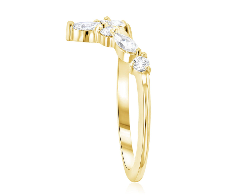 Chevron Marquise Diamond Stackable Fashion Ring (.40 ct. tw.) - The Brothers Jewelry Co.