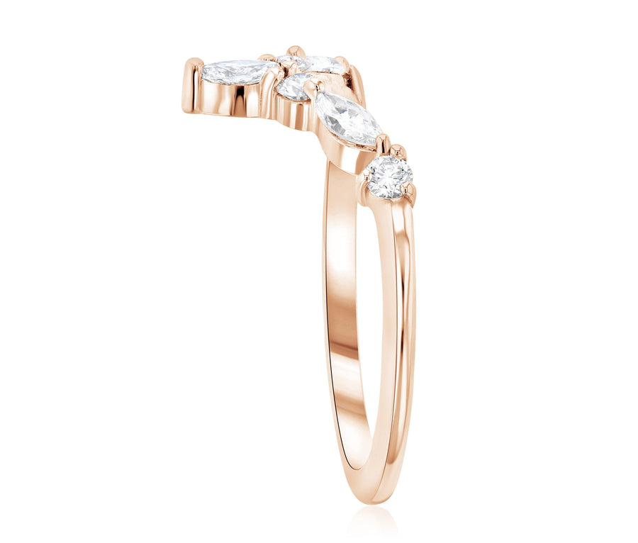 Chevron Marquise Diamond Stackable Fashion Ring (.40 ct. tw.) - The Brothers Jewelry Co.